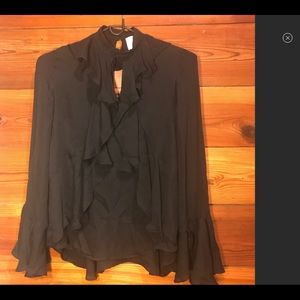 NWT....black silk top